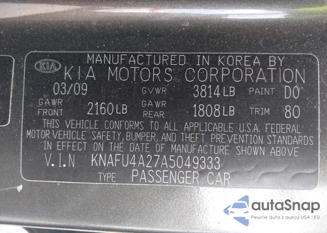 2010 Kia Forte from USA, damaged, VIN KNASU4A27A5049333